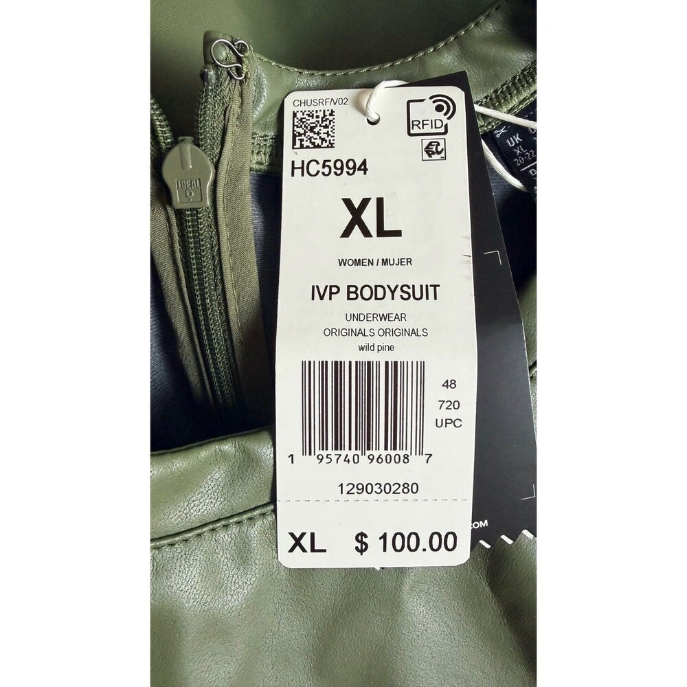 Adidas x Ivy Park Beyoncé Padded Faux Leather Body Suit Wild Pine Size XL - Picture 13 of 16
